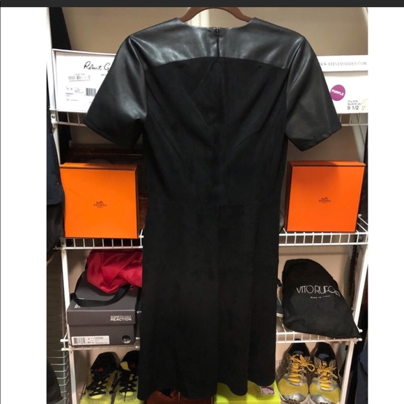 CATHERINE MALANDRINO midi black Faux Leather Dress - Picture 8 of 9